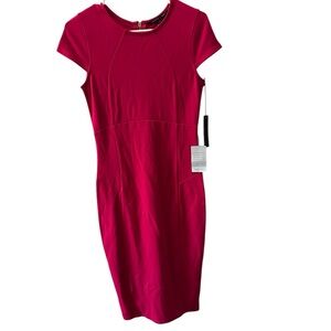 Felicity & CoCo Cerise BodyCon Figure Hugging Dress with Cap Sleeves, SZ Small